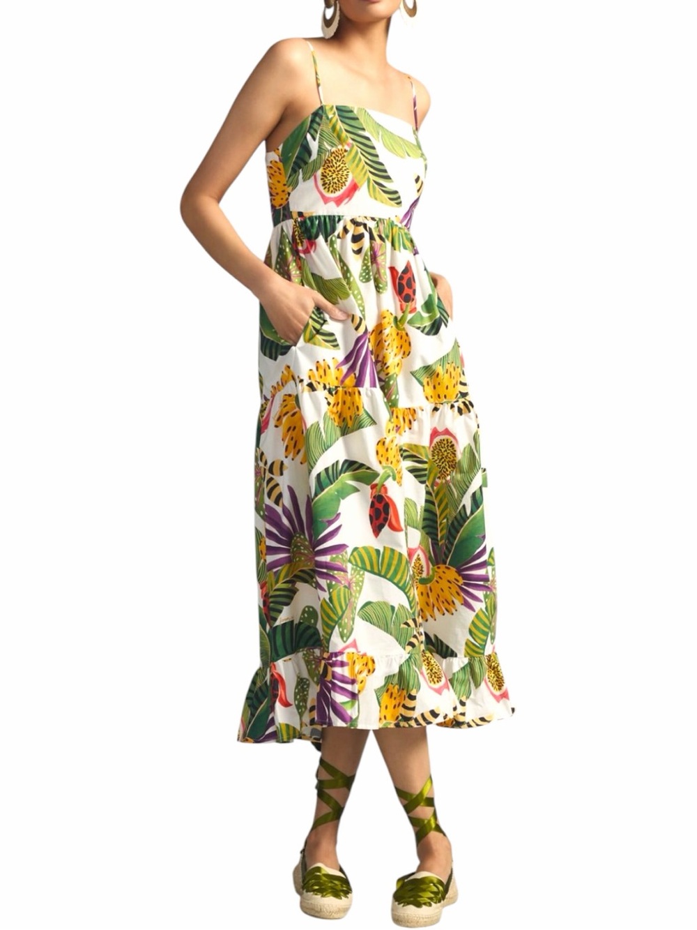 NEW FARM RIO Striped Forest Maxi Dress Size L - Picture 2 of 9